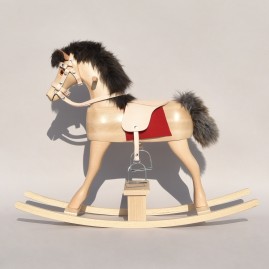 Meier  Pferd Buchenholz Modell Conny mit Lederzaumzeug